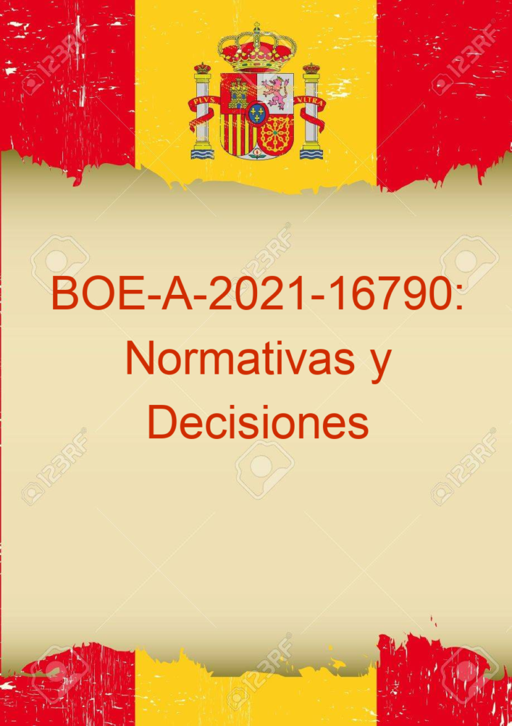 BOE-A-2021-16790: Normativas y Decisiones Legislativas en España